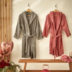 Karaca Home Softy Kırmızı %100 Pamuk Nakışlı Bornoz S/M