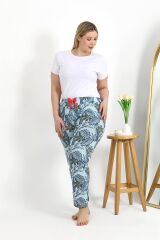 Akbeniz Kadın Pamuklu Büyük Beden Alt Pijama 27558 Mavi