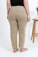 Akbeniz Kadın Pamuklu Büyük Beden Alt Pijama 27559 Bej