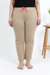 Akbeniz Kadın Pamuklu Büyük Beden Alt Pijama 27559 Bej