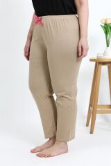 Akbeniz Kadın Pamuklu Büyük Beden Alt Pijama 27559 Bej