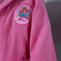 Winx by Karaca Home Bloom Pink 100% Cotton 4-6 Years Old Bathrobe