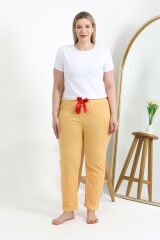 Akbeniz Kadın Pamuklu Büyük Beden Alt Pijama 27559 Sarı