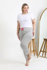 Akbeniz Kadın Pamuklu Büyük Beden Alt Pijama 27560 Gri