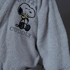 Peanuts by Karaca Home Cute&Cuddly Gray Embroidered Child Bathrobe 6-8 Years