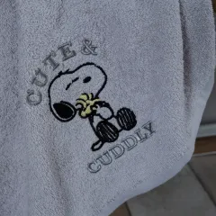 Peanuts by Karaca Home Cute&Cuddly Gray Embroidered Child Bathrobe 6-8 Years