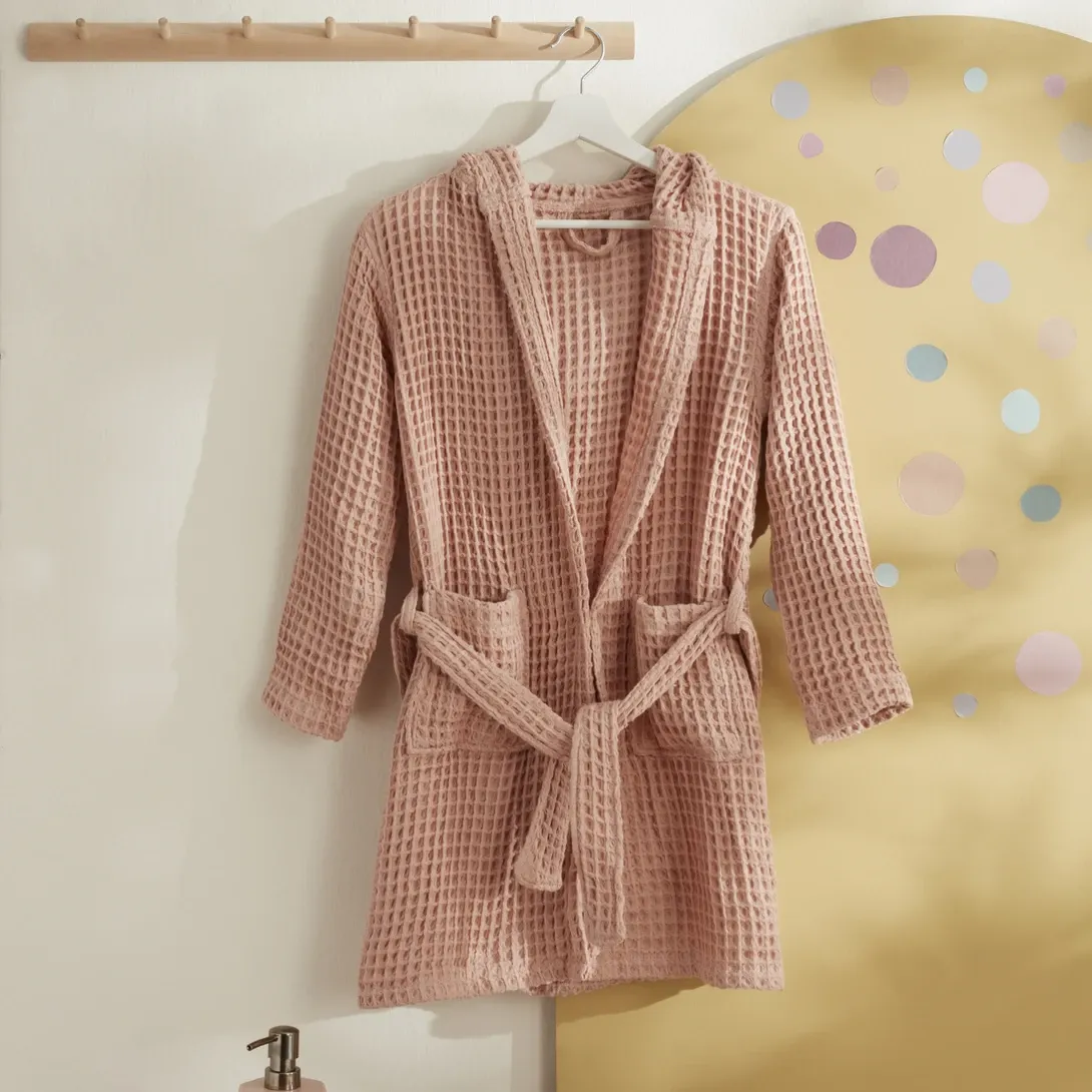 Karaca Home Young Lesley Seersucker Bathrobe 8-10 Years Old Powder