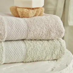 Sarah Anderson Alven 4 Parça Aile Banyo Seti Yeşil-Bej