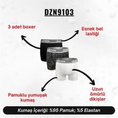 Erkek Boxer Pamuklu 3'Lü Set
