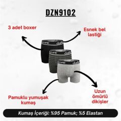 Erkek Boxer Pamuklu 3'Lü Set