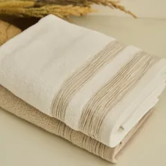 Kaşmir Home Elin 6 Parça Aile Banyo Seti Offwhite-Bej