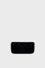 Emporio Armani Metal Logolu Taşlı Kadife Mini Bayan Çanta EW001492 AF14788 UC001 SİYAH