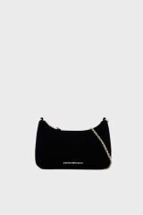 Emporio Armani Zincir Omuz Askılı Kadife Bayan Çanta EW001627 AF15076 UC001 SİYAH