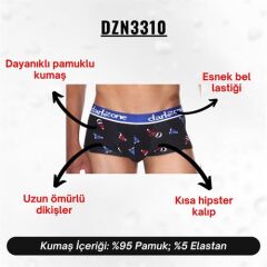 Şapka Desenli Kısa Erkek Boxer