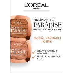 L'ORÉAL PARIS Bronze to Paradise Mat Bronzlaştırıcı Pudra - 02 Baby One More Tan