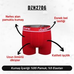 Erkek Boxer Kırmızı Pamuklu
