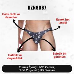 İskelet Desenli Siyah Erkek Slip (Dijital Baskılı)