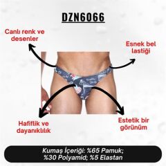 Tasarım Siyah Erkek Slip (Dijital Baskılı)