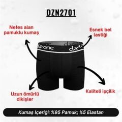 Erkek Boxer Siyah Pamuklu
