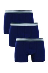 Erkek Boxer Lacivert 3'Lü Set XL