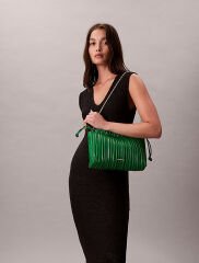 Kadın Drawstring Plisse Çapraz Çanta