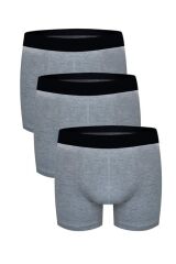Erkek Boxer Gri 3'Lü Set L