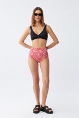 Akbeniz Kadın Pedli Yüksek Bel Bikini Takımı - Siyah