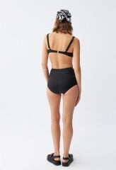 Akbeniz Kadın Siyah Pedli Yüksek Bel Bikini Takımı