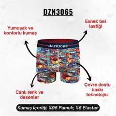 Desenli Erkek Boxer (Dijital Baskılı)
