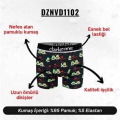 Avakado Çift Desenli Sevgililer Günü Erkek Boxer