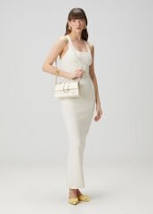 Jacquemus The Large Bambino Krem Deri Omuz Çantası