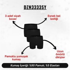 Erkek Boxer Siyah 3'Lü Set