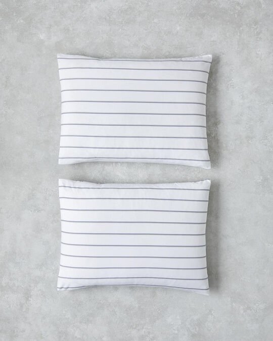 Serene Stripes Pamuklu 2'Li Yastık Kılıfı 50x70 Cm Lacivert