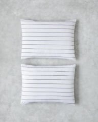 Serene Stripes Pamuklu 2'Li Yastık Kılıfı 50x70 Cm Lacivert
