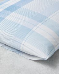 Modern Check Pamuklu 2'Li Yastık Kılıfı 50x70 Cm Mavi