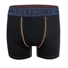 Kot Lastiği Desenli Siyah Erkek Boxer S
