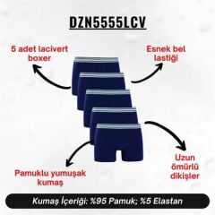 Erkek Boxer Lacivert 5'Li Set