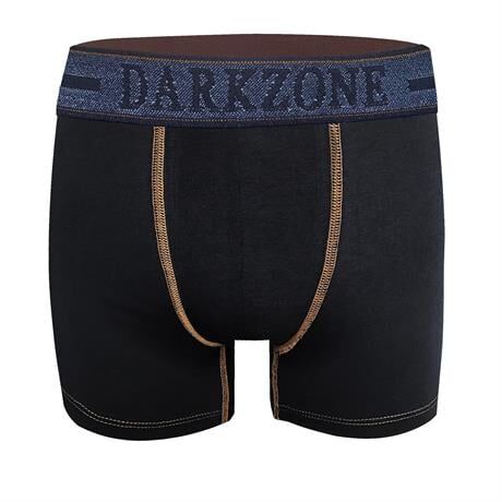 Kot Lastiği Desenli Siyah Erkek Boxer L