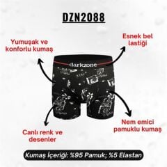 Desenli Pamuklu Erkek Boxer