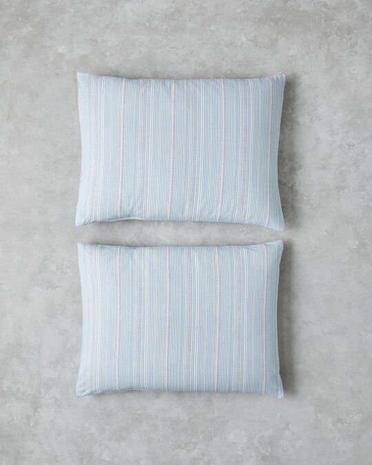 Dotty Liny Pamuklu 2'Li Yastık Kılıfı 50x70 Cm Mavi
