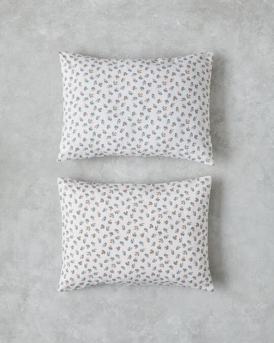 Crispy Dots Kolay Ütülenir 2'Li Yastık Kılıfı 50x70 Cm Yeşil-Turuncu